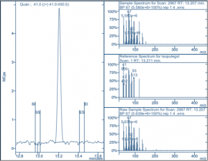 Isopulegol peaks from terpene analysis of cannabis